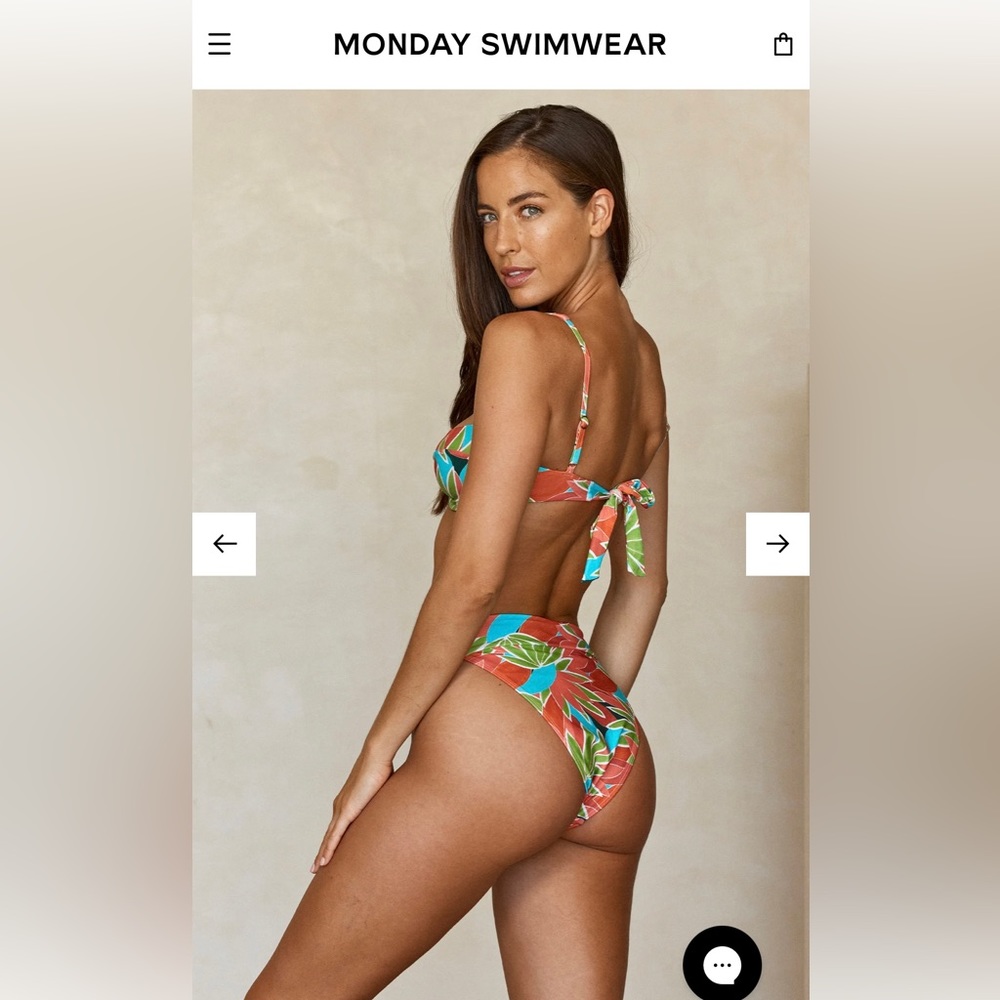 NWT Monday Swimwear Bird of Paradise Suit- Cala Roja Top, Byron Bottom NWT